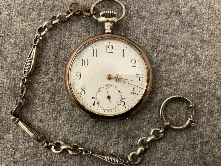 Tradera Fickur i Silver med kedja Hansa> Lommeure