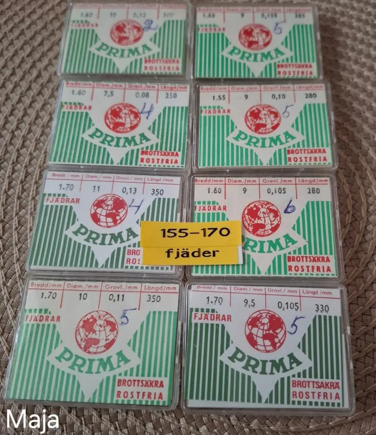 Tradera Fjädrar 155-170. 36 st> Tilbehør & Reservedele