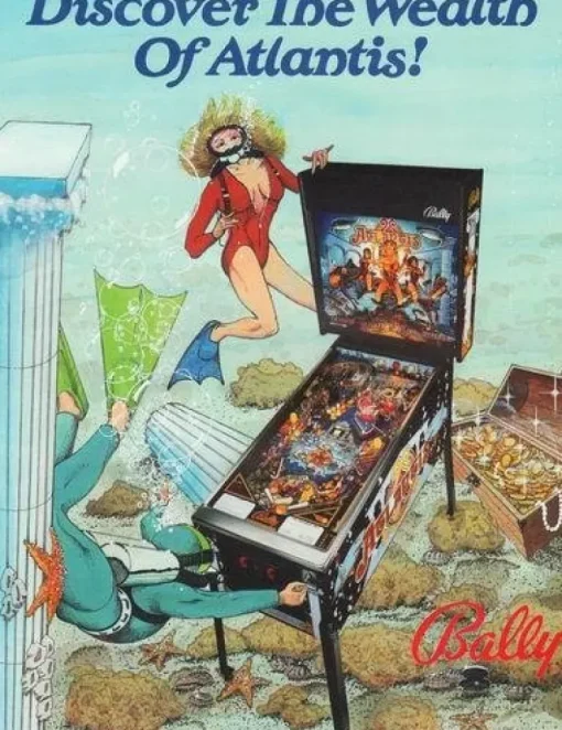 Tradera Flyer flipperspel Bally Atlantis| Spillemaskiner