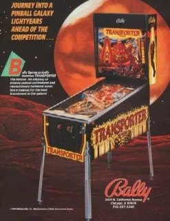 Tradera Flyer flipperspel Bally Transporter| Spillemaskiner
