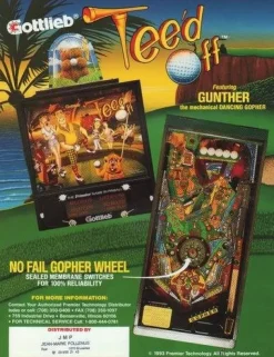 Tradera Flyer flipperspel Gottlieb Tee'd Off| Spillemaskiner