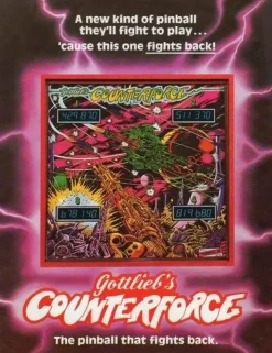 Tradera Flyer flipperspel Gottlieb Counterforce| Spillemaskiner