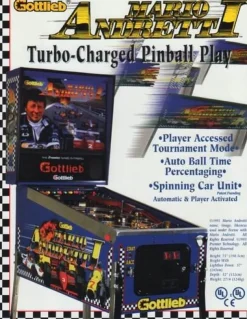 Tradera Flyer flipperspel Gottlieb Mario Andretti| Spillemaskiner