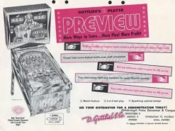 Tradera Flyer flipperspel Gottlieb Preview| Spillemaskiner