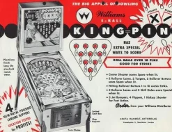 Tradera Flyer flipperspel Williams King Pin| Spillemaskiner