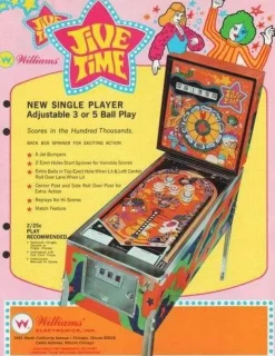 Tradera Flyer flipperspel Williams Jive Time| Spillemaskiner