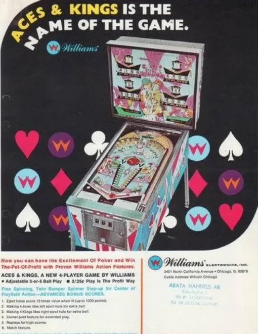 New Flyer flipperspel Williams Aces & Kings Spillemaskiner