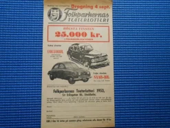 Tradera Folkparkernas teaterlotteri 1953> Lotterier & Lodsedler
