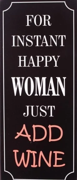 Tradera FOR INSTANT HAPPY WOMAN JUST ADD WINE Magnet i chabby chic 5x10 cm> Magneter