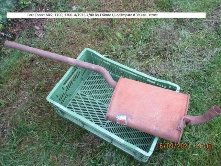 Tradera Ford Escort Mk2, 1100, 1300. 4/1975-7/80 Ny Främre Ljuddämpare # 393-41| Autodele & Reservedele