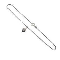 Tradera Fotlänk med Hjärthänge, 25cm, Silver 925> Ankelkæder