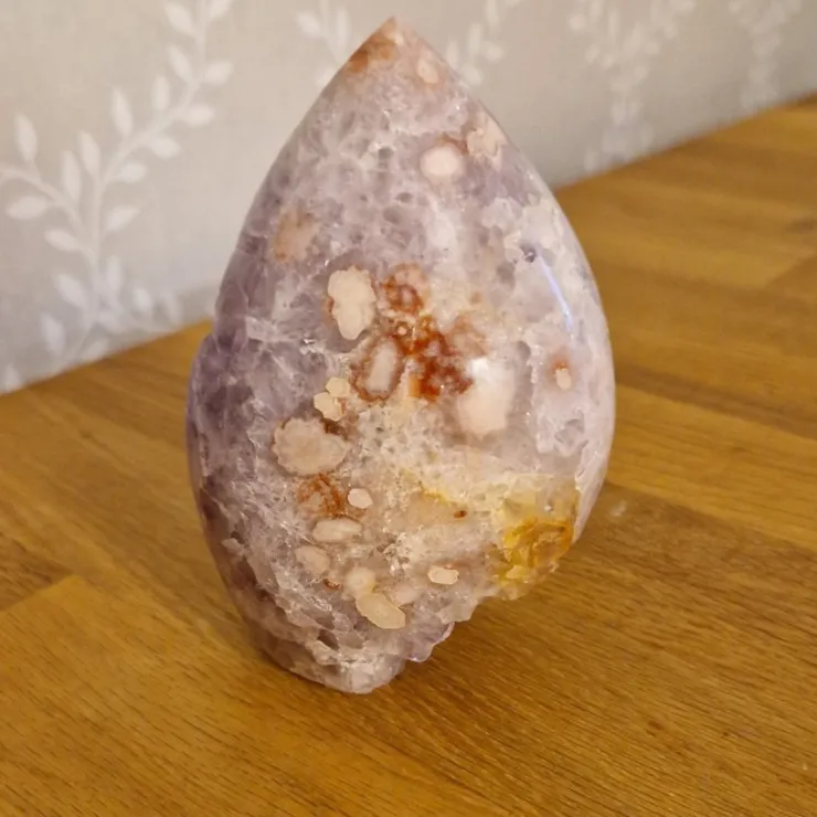 Online Friform/flamma i blomsteragat med ametist New Age