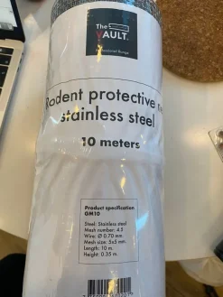 Shop Gnagarnät i rostfritt stål, 10 meter Byggematerialer