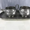 Cheap Gräddkanna och sockerskål på bricka norskt tenn Tin & Messing
