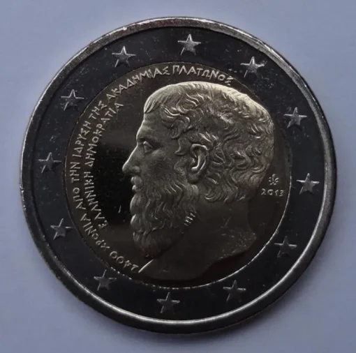 Tradera Grekland 2 euro 2013 Plato| Euromønter Og Sedler