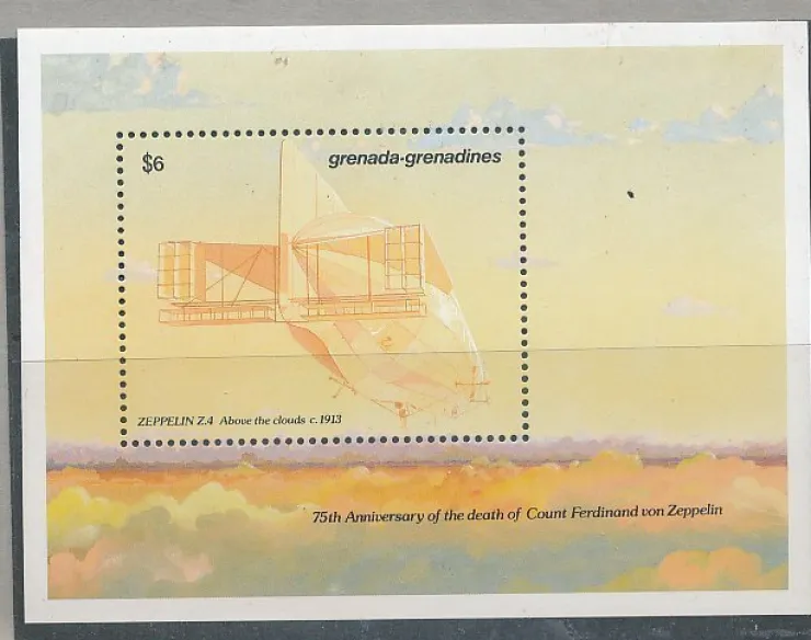 Tradera GRENADA_GRENADINES.: Vackert Postfriskt Block med ZEPPELINARE 1993| Sydamerika & Caribien