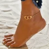 Tradera Guld Fotlänk Ankellänk Fotkedja guldfärg freedom enamel armband julklapp> Ankelkæder