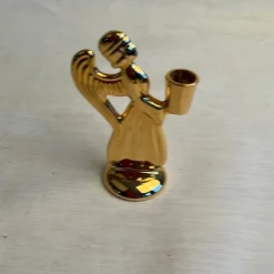 Best Sale Guldfärgad ängel ljusstake - Prästkragens design Tin & Messing