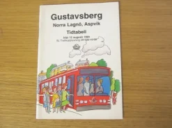Tradera Gustavsberg Tidtabell 1994 plus Lagnö och Aspvik> Køreplaner
