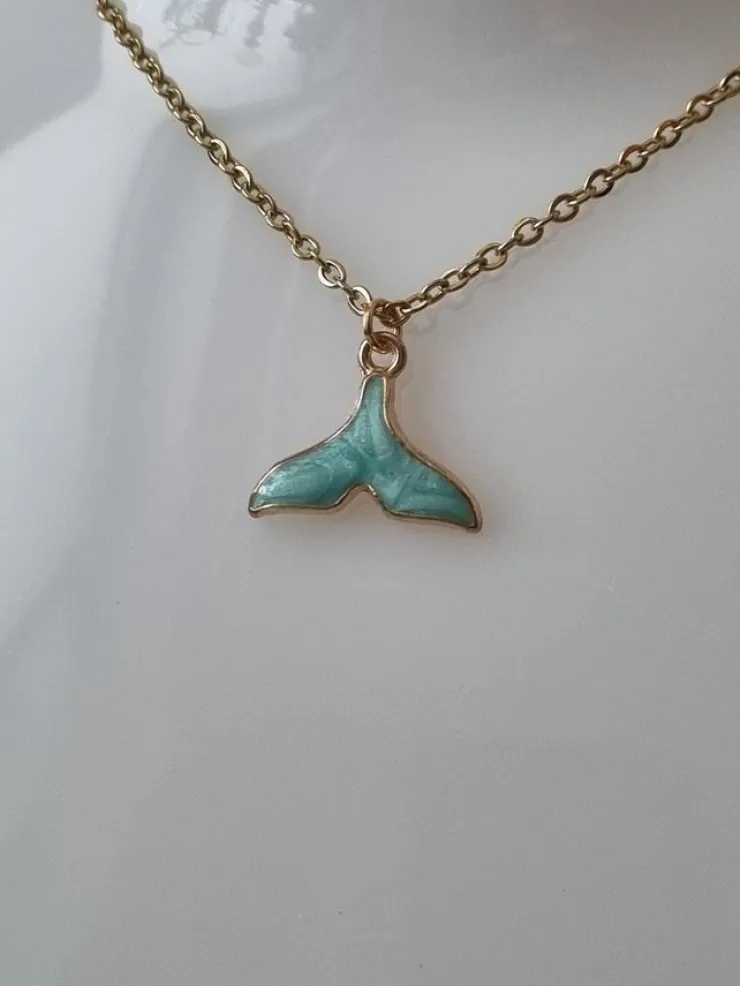 Tradera Halsband (45 cm) i rostfritt stål med söt berlock - Stjärtfena| Smykker