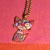 Tradera Halsband ca 49-50 cm med katt av zinklegering/rostfritt stål/kedja.> Selvdesignede Smykker