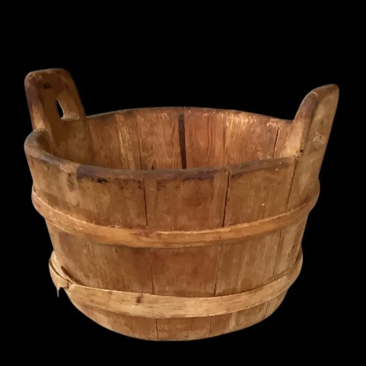 Clearance Handgjord Gammal Träskål Kunsthåndværk