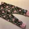 Tradera Handgjorda blommiga trikåbyxor/leggings till barn, med benmudd, storlek 80| Baby, Børn & Leg