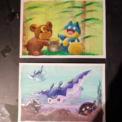Tradera Handmålade Pokémon akryl| Malerier
