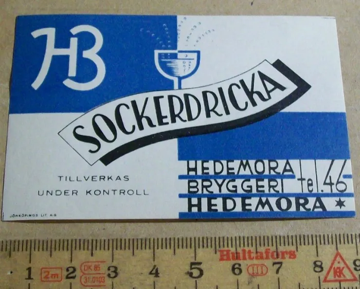 Tradera HEDEMORA BRYGGERI. SOCKERDRICKA| Breweriana