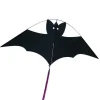 Tradera Helsvart Fladdermus Drake med lång svart svans / Bat (Batman) Kite Black> Leg & Spil