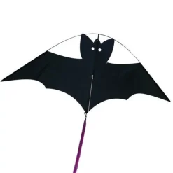 Tradera Helsvart Fladdermus Drake med lång svart svans / Bat (Batman) Kite Black> Leg & Spil