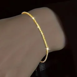 Tradera HELT NYTT!! 18 + 5 cm Armband Fotlänk boho enkel kedja guldpläterad elegant> Ankelkæder