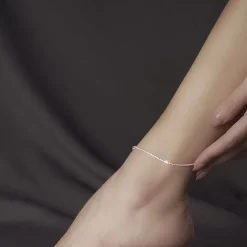 Tradera HELT NYTT!! 21 + 5CM Fotlänk Ankel Fotkedja bohe enkel kedja silver pläterad> Ankelkæder