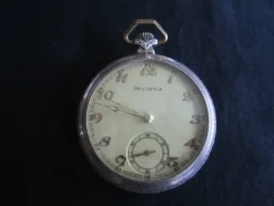 Tradera Helvetia frackur/fickur i silver> Lommeure