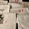 Clearance Hemvävda handdukar i linne/bomull monogram hantverk tvättade Tekstiler