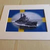 Tradera HMS Tre Kronor konstfotografi med passepartout| Båd- & Skib-memorabilia