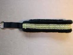 Tradera Hundhalsband halvstryp 52-60 cm svart mjuk fleece svart band guld broderier Ny> Kæledyrstilbehør