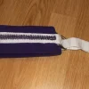 Tradera Hundhalsband halvstryp 45,5-55 cm lila mjuk fleece vit band lila broderier Ny> Kæledyrstilbehør