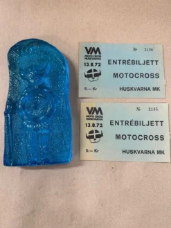Tradera Husqvarna VM Motocross 1972 minnes glas Entre Billjetter| Motocross