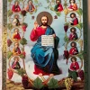 Best Sale Ikon på Jesus och apostlarna 12 * 9 cm. Från Betlehem Ikoner & Religiøse Genstande