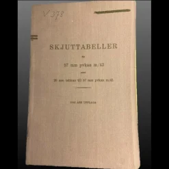 Tradera Info om 57 mm pansarvärnskanon m/43 samt dess skjuttabeller> Militære Samlerobjekter