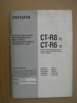 Tradera Instruktionsbok Bilstereo CT-R6 , CT-R8| Bilstereo