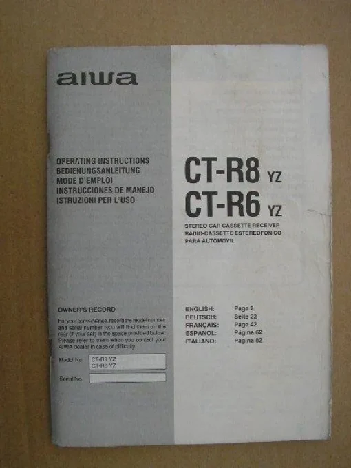 Tradera Instruktionsbok Bilstereo CT-R6 , CT-R8| Bilstereo