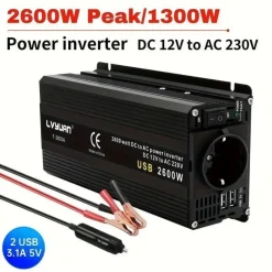 Tradera Inverter 12VDC till 230VAC 1,3kW / 2,6kW peak| Autocampere & Campingvogne