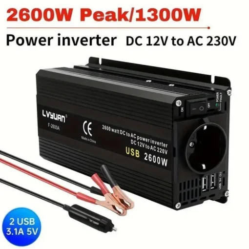Tradera Inverter 12VDC till 230VAC 1,3kW / 2,6kW peak| Autocampere & Campingvogne