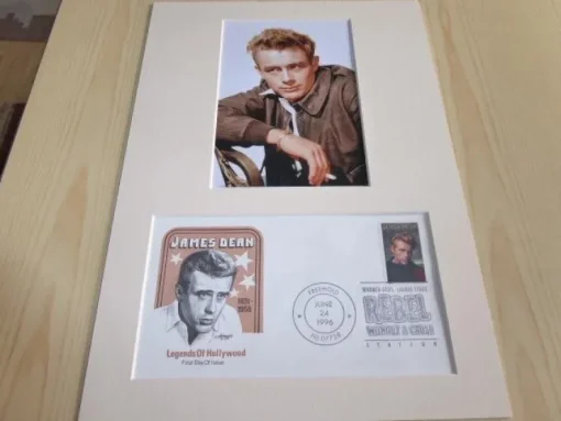 Tradera James Dean fotografi & förstadagsbrev passepartout storlek A4| Nordamerika