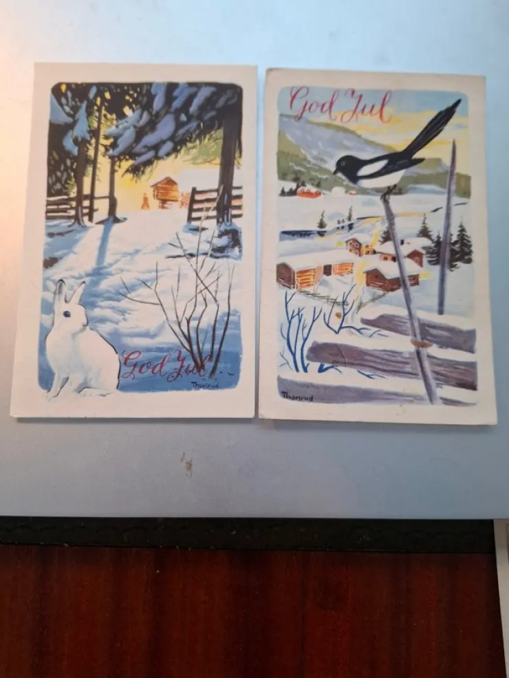 Tradera JULEKORT x 2 SIGN THORSRUD| Nordiske Lande