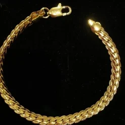 Tradera 18K Guld armband ca 18,5 cm 5 mm STÄMPLAT 18 K Guldpläterat kedjearmband> Armbånd