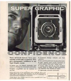 Tradera Kamera Graflex Super Graphic Confidence reklamannons fr 1959| Andet Optisk Udstyr