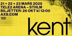 Store Kent spelning den 25/3 två st sittplats Kent 25/3 premium club Koncerter